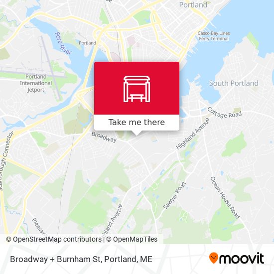 Broadway + Burnham St map