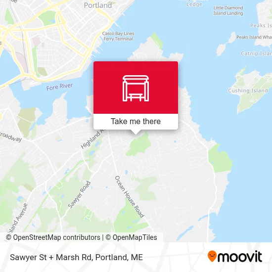 Sawyer St + Marsh Rd map
