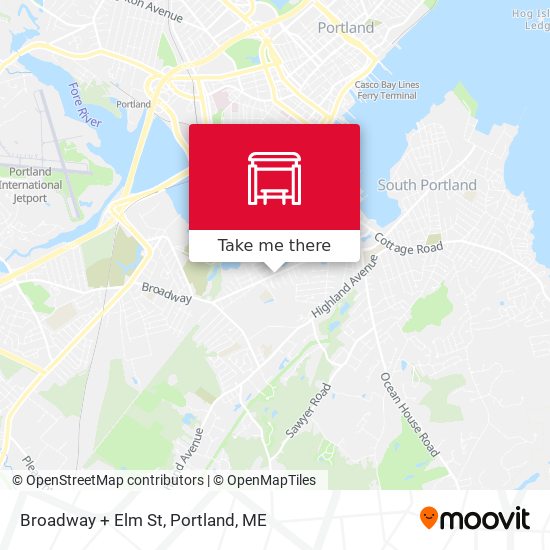 Broadway + Elm St map