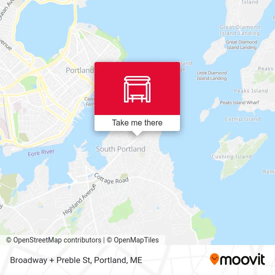 Broadway + Preble St map