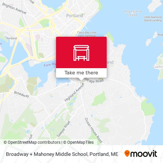 Mapa de Broadway + Mahoney Middle School