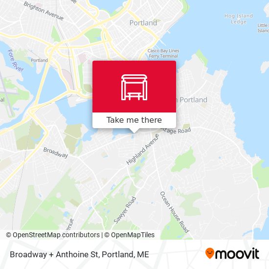 Broadway + Anthoine St map