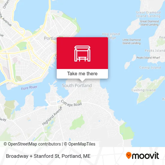 Broadway + Stanford St map