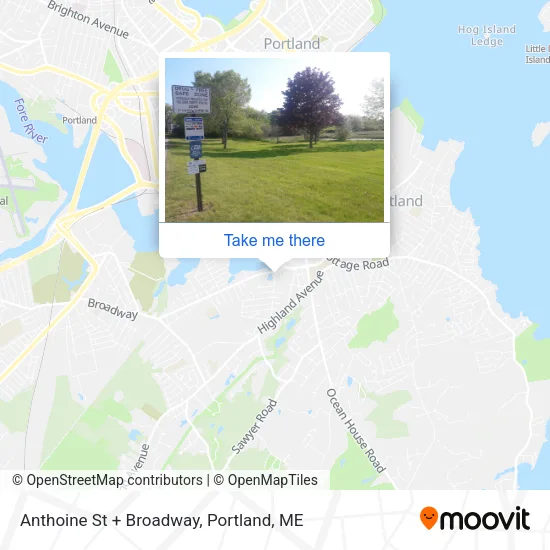 Mapa de Anthoine St + Broadway