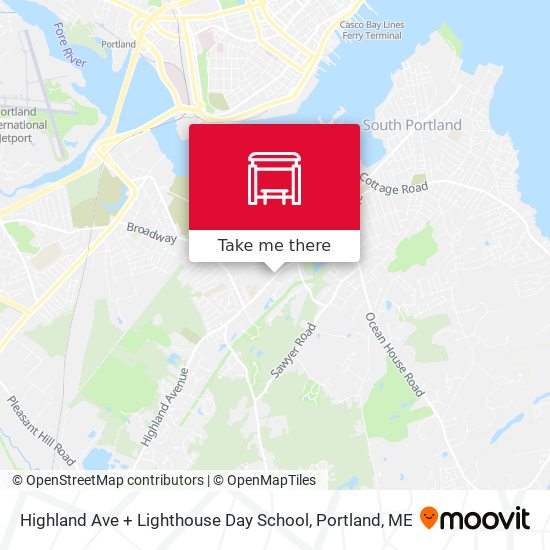 Highland Ave + Lighthouse Day School map