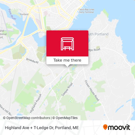 Mapa de Highland Ave + T-Ledge Dr