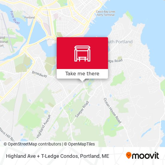 Mapa de Highland Ave + T-Ledge Condos
