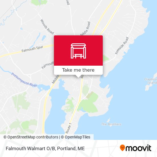 Mapa de Falmouth Walmart O/B