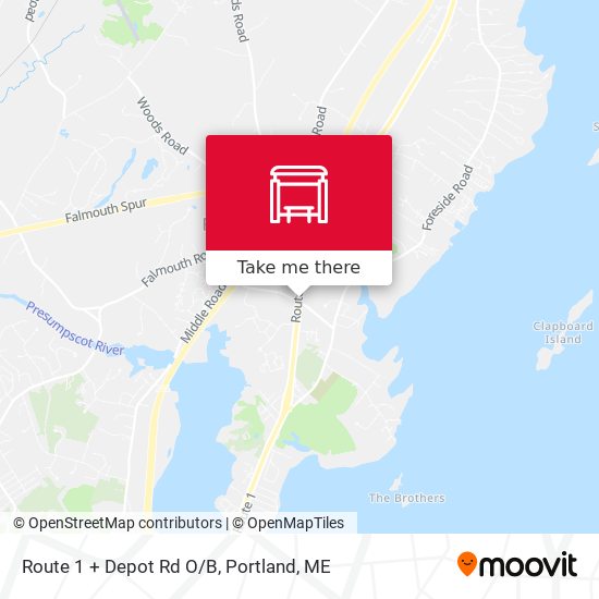 Mapa de Route 1 + Depot Rd O/B