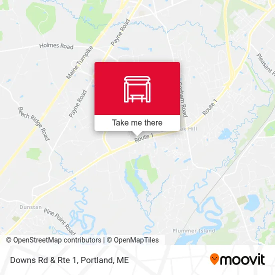 Downs Rd & Rte 1 map
