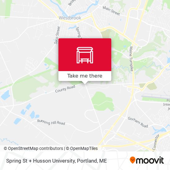 Spring St + Husson University map