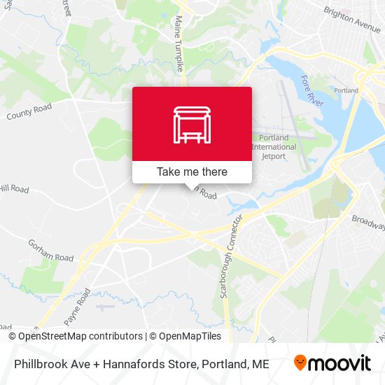 Phillbrook Ave + Hannafords Store map