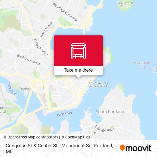 Congress St & Center St - Monument Sq map