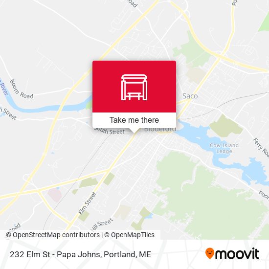 232 Elm St - Papa Johns map