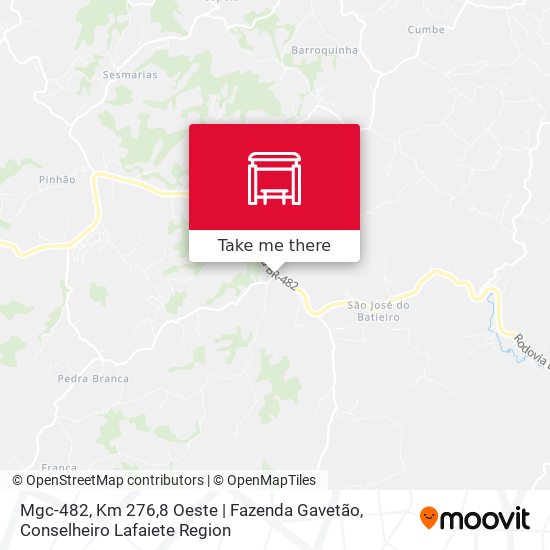 Mapa Mgc-482, Km 276,8 Oeste | Fazenda Gavetão