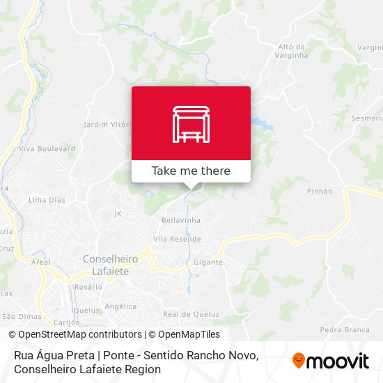 Rua Água Preta | Ponte - Sentido Rancho Novo map