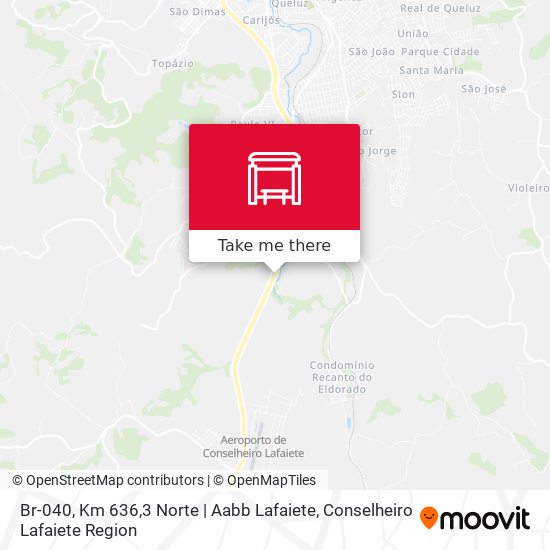 Mapa Br-040, Km 636,3 Norte | Aabb Lafaiete