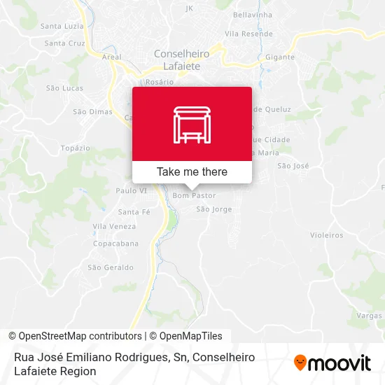 Rua José Emiliano Rodrigues, Sn map