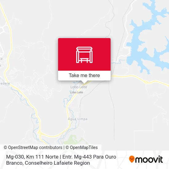 Mg-030, Km 111 Norte | Entr. Mg-443 Para Ouro Branco map