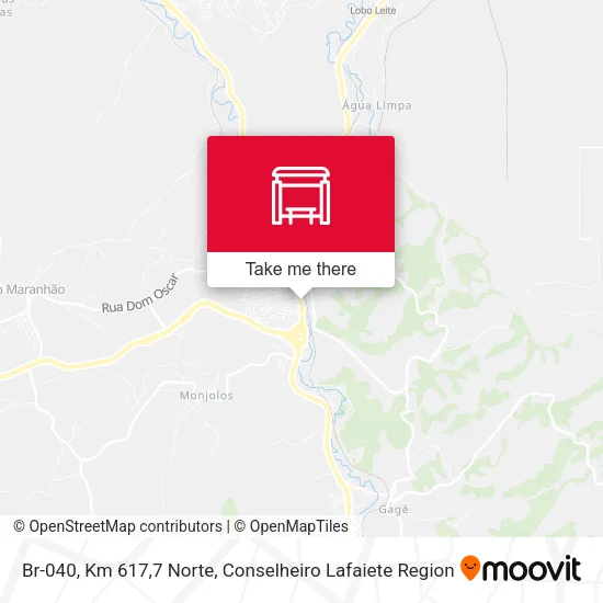 Br-040, Km 617,7 Norte map