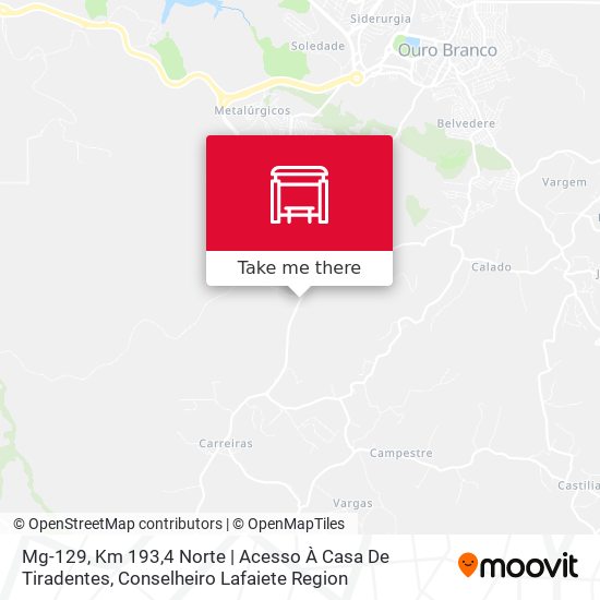 Mg-129, Km 193,4 Norte | Acesso À Casa De Tiradentes map