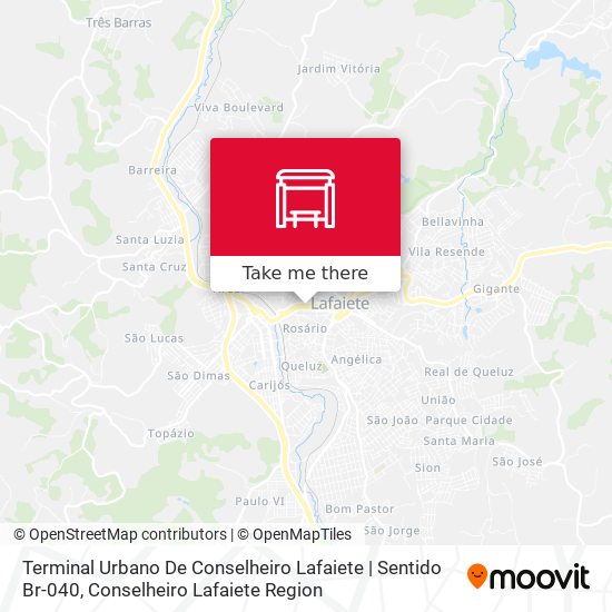Mapa Terminal Urbano De Conselheiro Lafaiete | Sentido Br-040