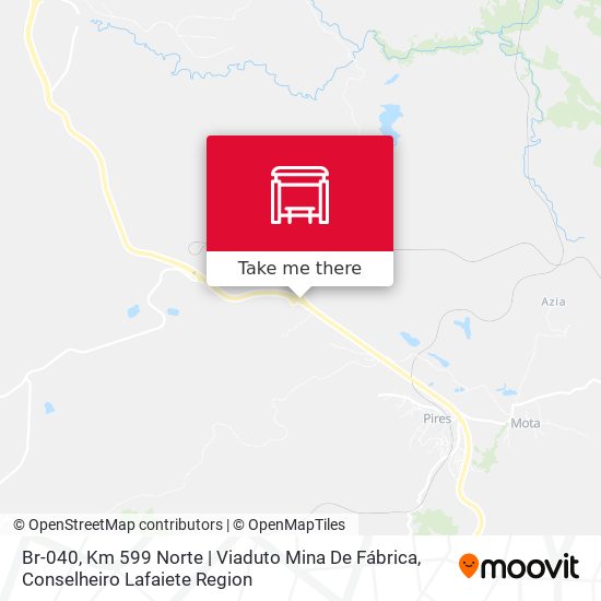 Mapa Br-040, Km 599 Norte | Viaduto Mina De Fábrica