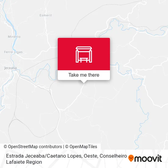 Estrada Jeceaba / Caetano Lopes, Oeste map