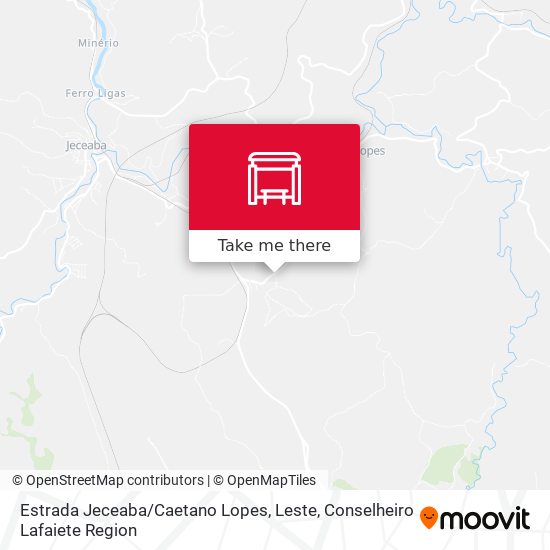 Mapa Estrada Jeceaba / Caetano Lopes, Leste