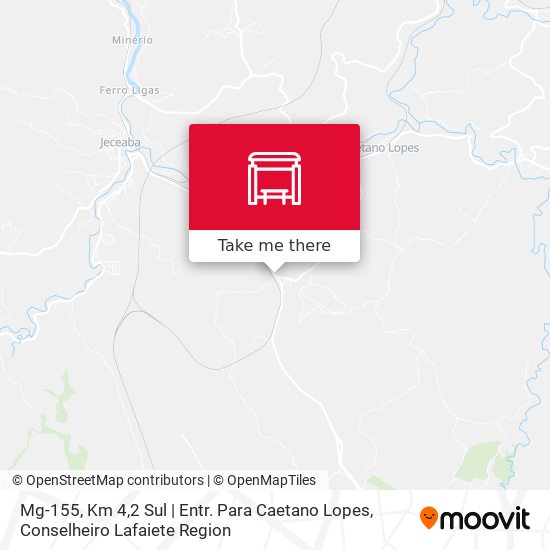 Mapa Mg-155, Km 4,2 Sul | Entr. Para Caetano Lopes