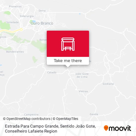 Mapa Estrada Para Campo Grande, Sentido João Gote