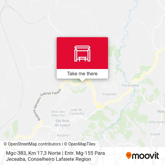 Mgc-383, Km 17,3 Norte | Entr. Mg-155 Para Jeceaba map