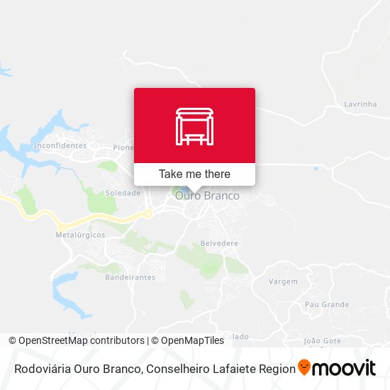Rodoviária Ouro Branco map