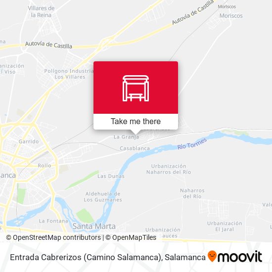 Entrada Cabrerizos (Camino Salamanca) map