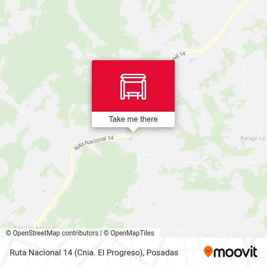 Mapa de Ruta Nacional 14 (Cnia. El Progreso)
