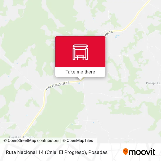 Mapa de Ruta Nacional 14 (Cnia. El Progreso)