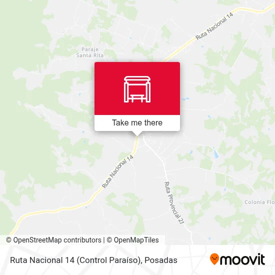 Mapa de Ruta Nacional 14 (Control Paraíso)