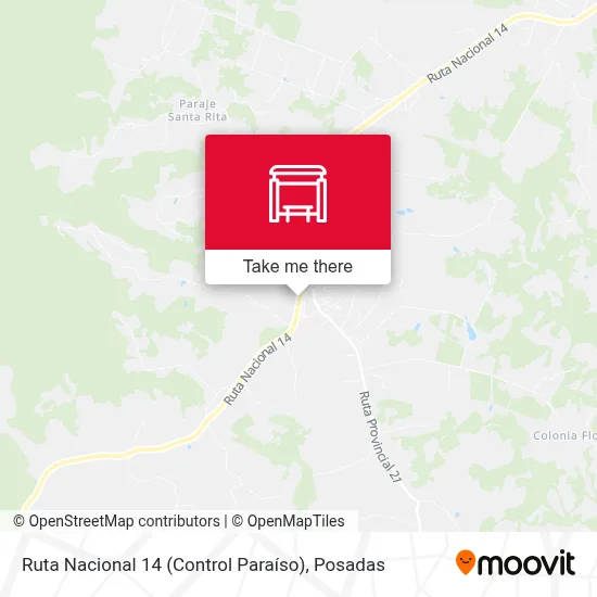 Mapa de Ruta Nacional 14 (Control Paraíso)