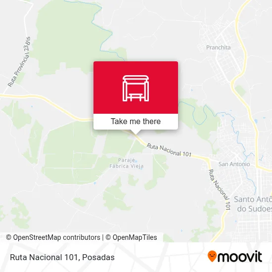 Mapa de Ruta Nacional 101
