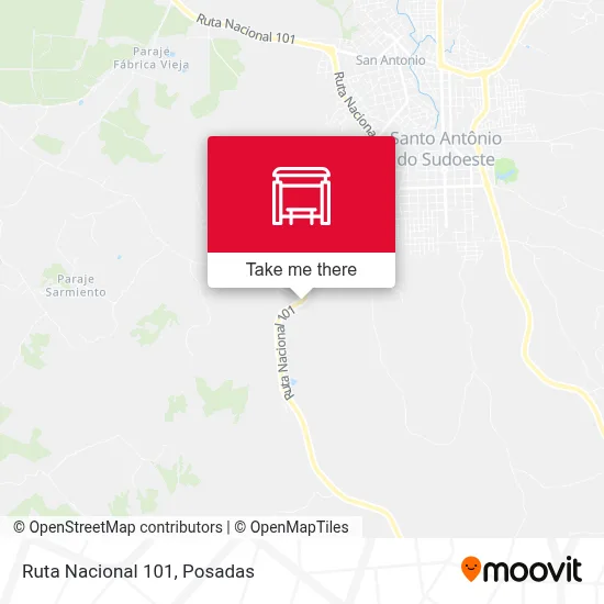 Mapa de Ruta Nacional 101