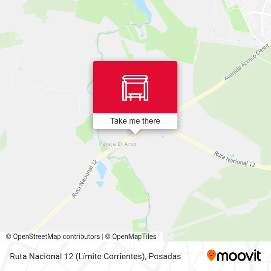Ruta Nacional 12 (Límite Corrientes) map