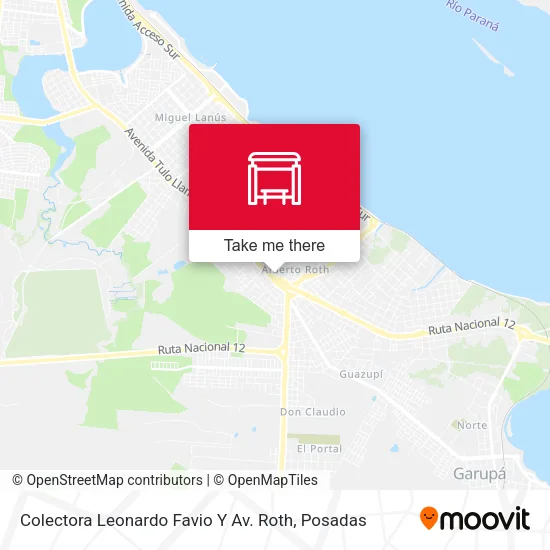 Colectora Leonardo Favio Y Av. Roth map