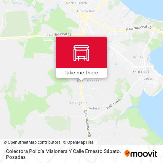 Colectora Policía Misionera Y Calle Ernesto Sábato map