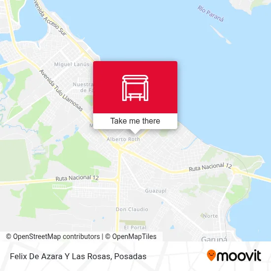 Felix De Azara Y Las Rosas map