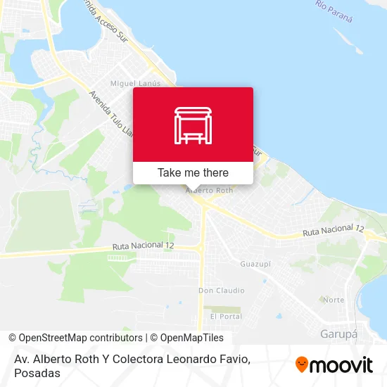 Mapa de Av. Alberto Roth Y Colectora Leonardo Favio