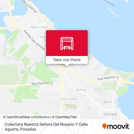Mapa de Colectora Nuestra Señora Del Rosario Y Calle Aguirre