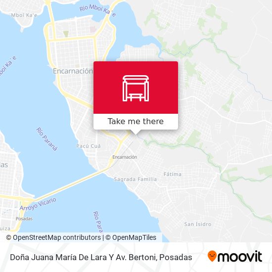 Mapa de Doña Juana María De Lara Y Av. Bertoni