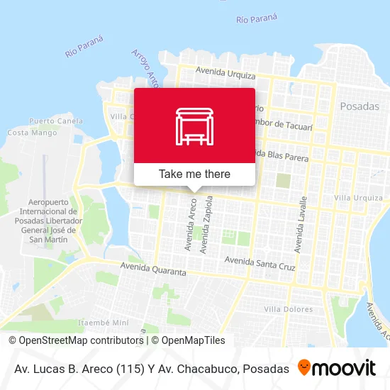 Av. Lucas B. Areco (115) Y Av. Chacabuco map