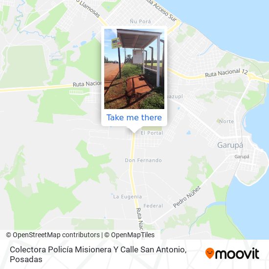 Mapa de Colectora Policía Misionera Y Calle San Antonio