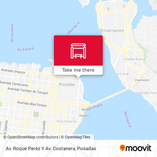 Av. Roque Peréz Y Av. Costanera map